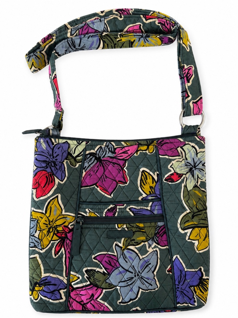Vera Bradley Quilted Floral Crossbody Shoulder Bag Purse Multicolor Cotton